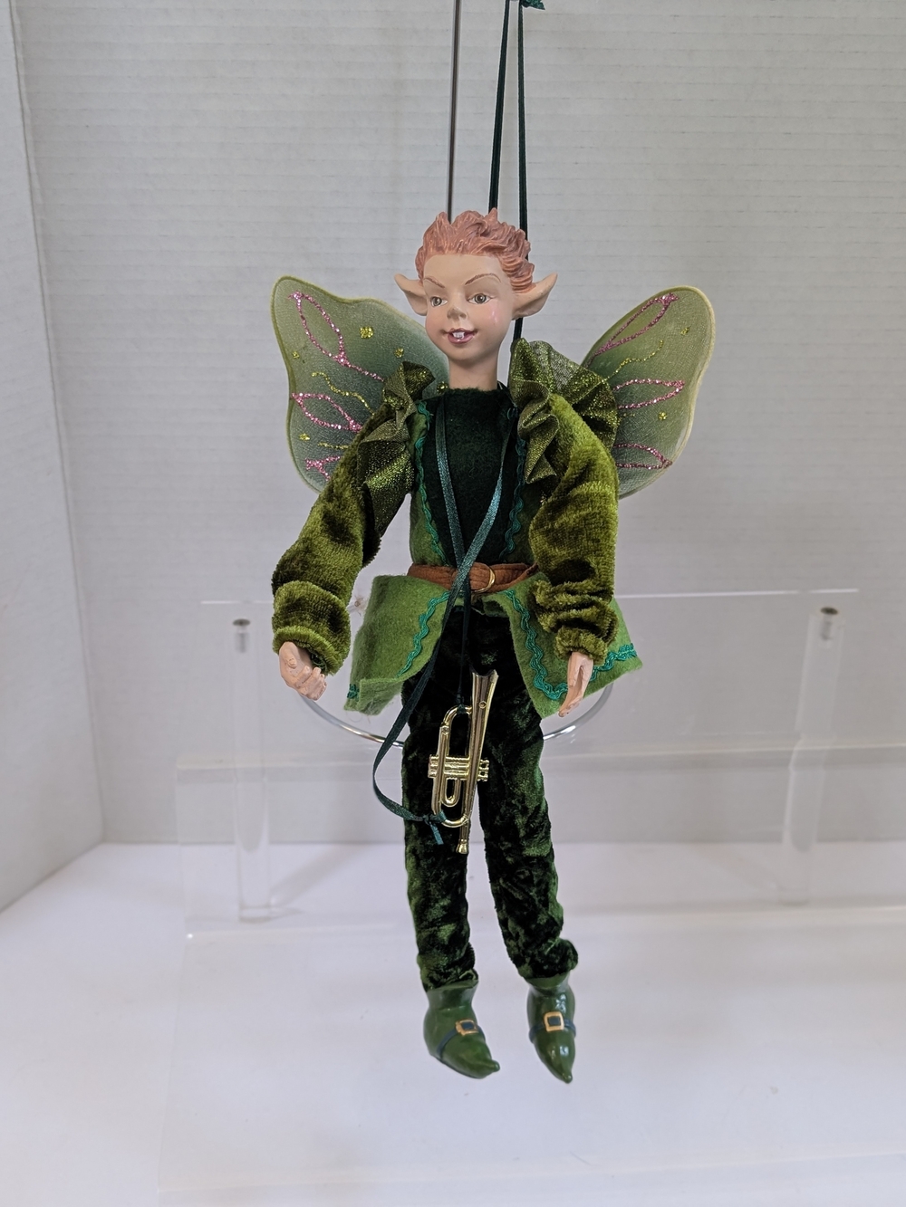 Green Forest Fairy Elf Hanging Figurine